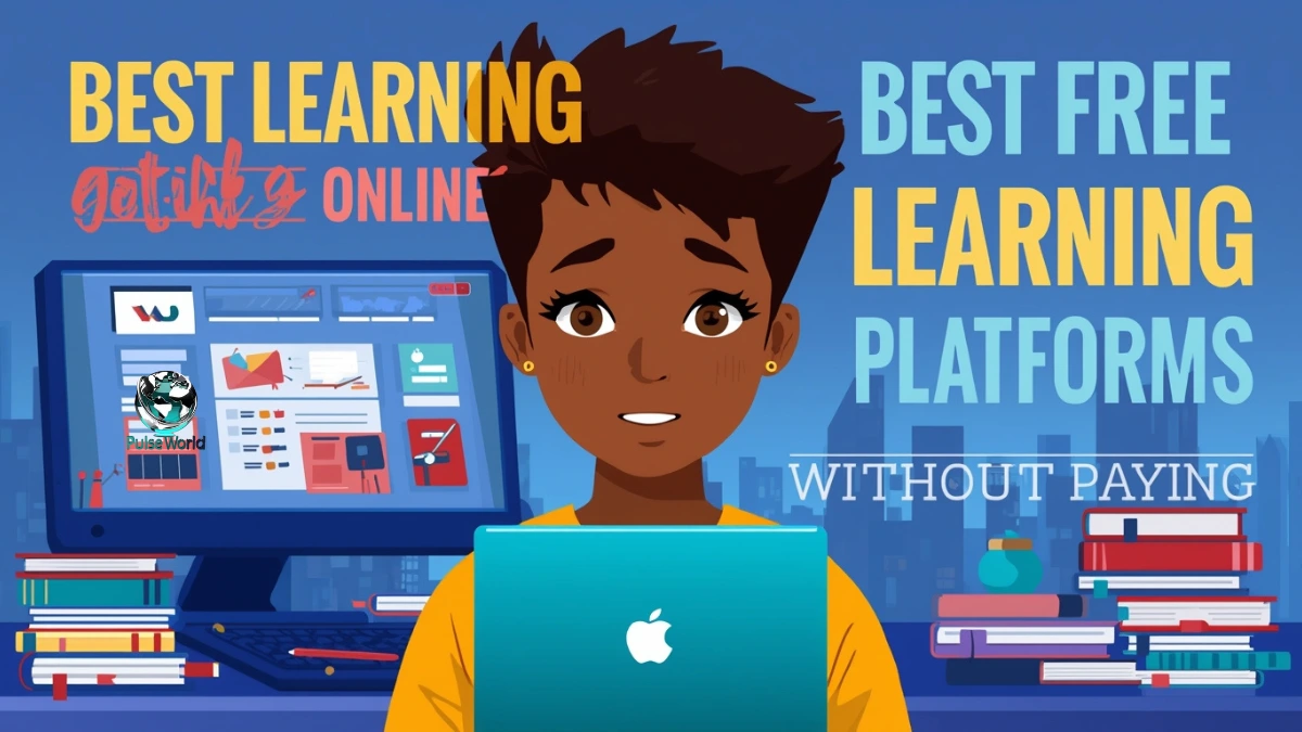 Modern workspace setup for online study on free learning platforms