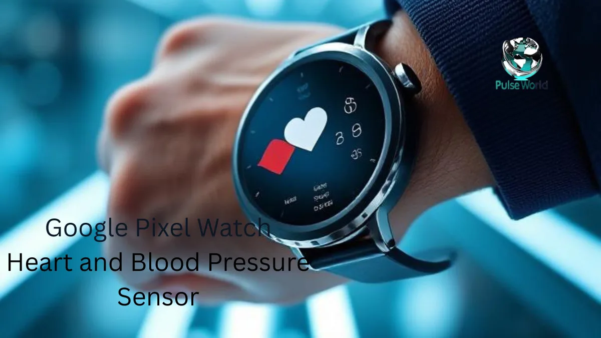 Google Pixel Watch displaying heart rate and blood pressure readings on wrist, showcasing advanced health monitoring features